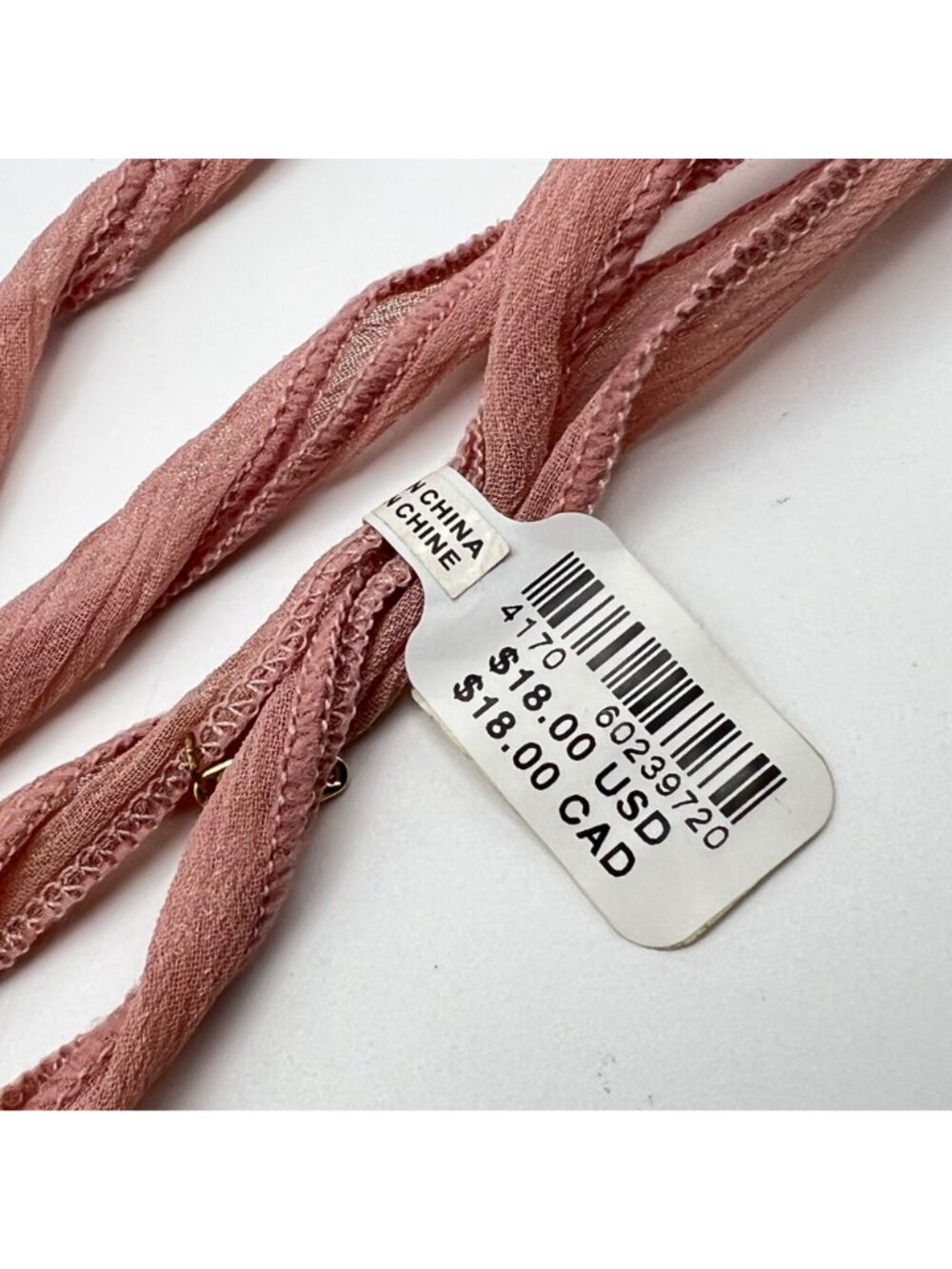 NWT Anthropologie Serefina Choker Necklace Dusty Blush Pink Gold Crystal Fabric - Picture 6 of 8